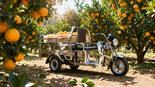 Yuejiujiu Load King Stainless Steel Electric Tricycle: 'Good Helper for Harvest' of Ganzhou Fruit Farmers